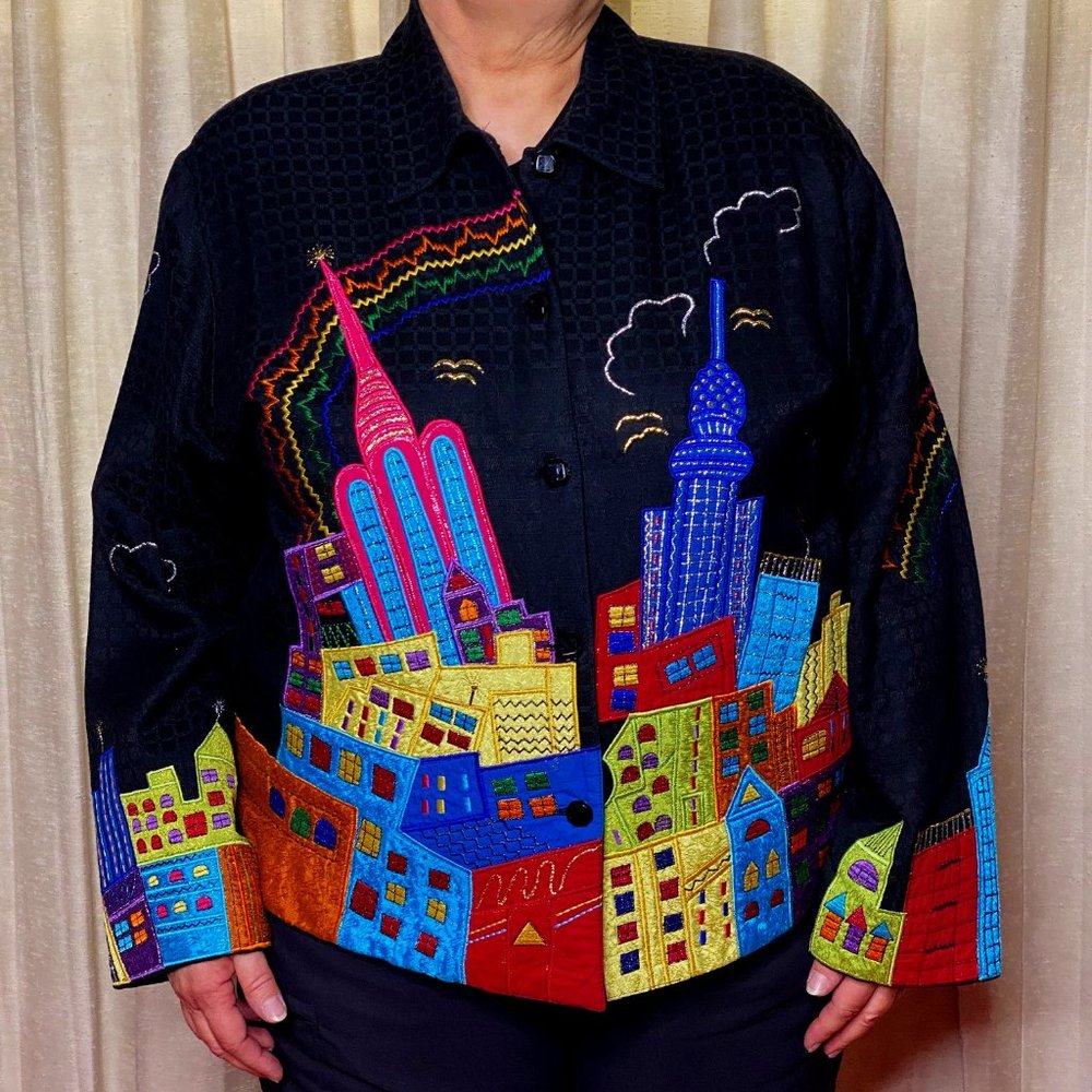 Shirt Jacket Black Denim City Scene